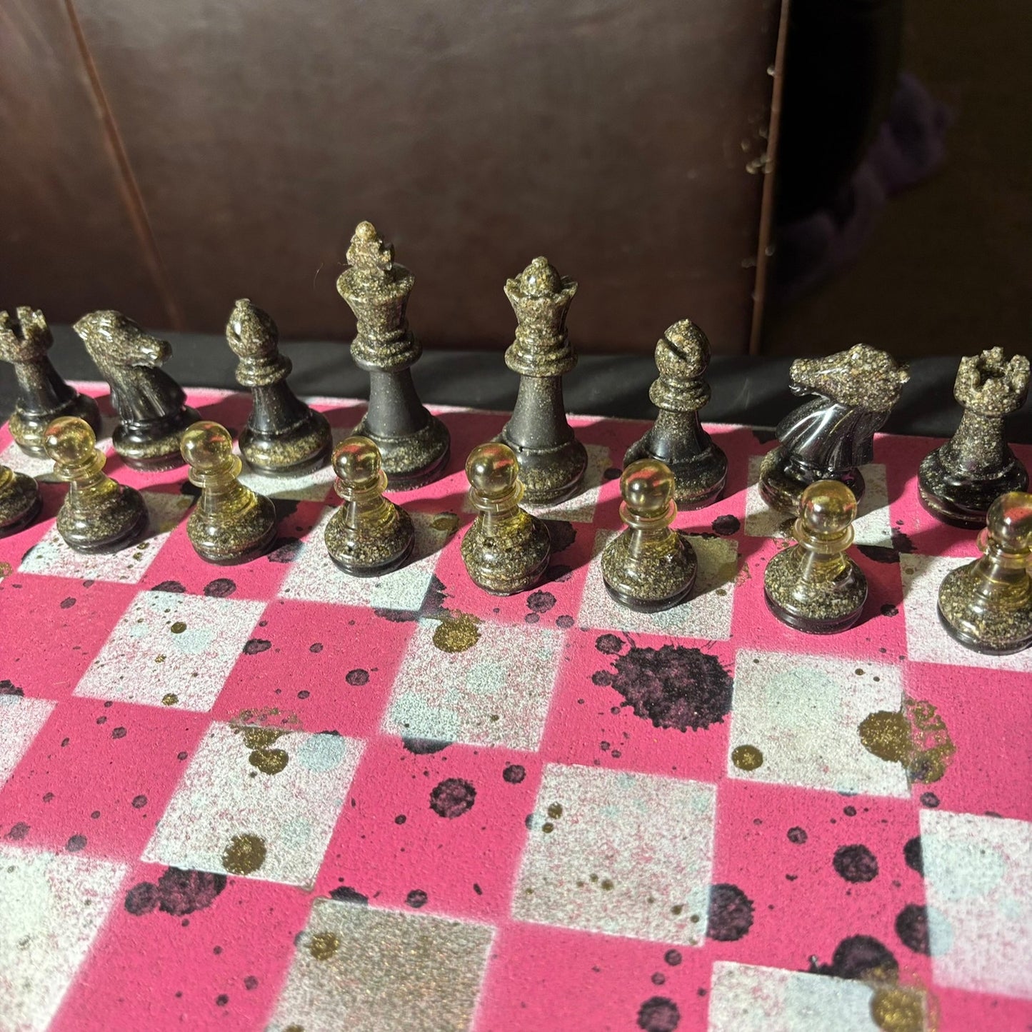Spotted Pink - Painted Chess Set