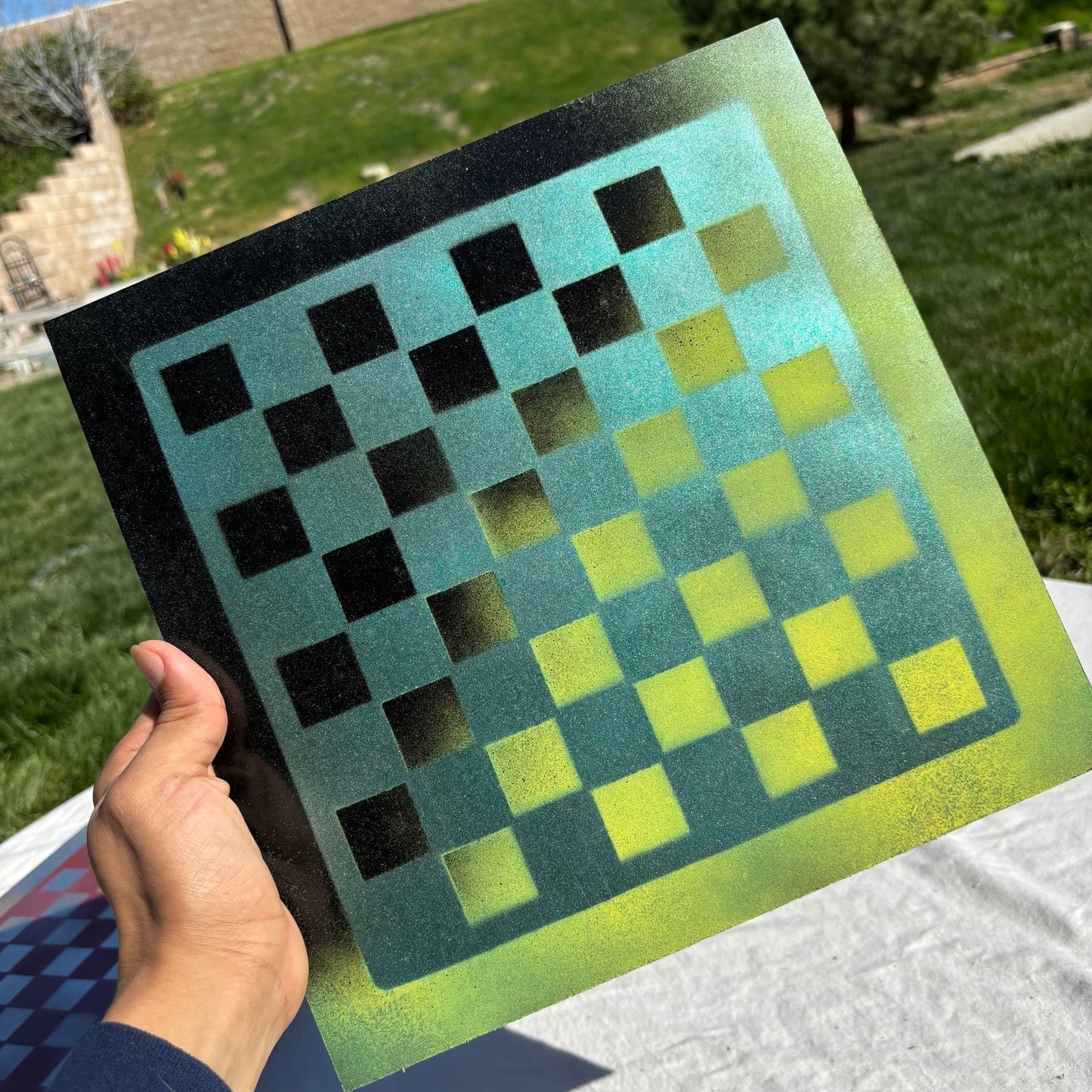 Stealth Green - Painted Chess Set