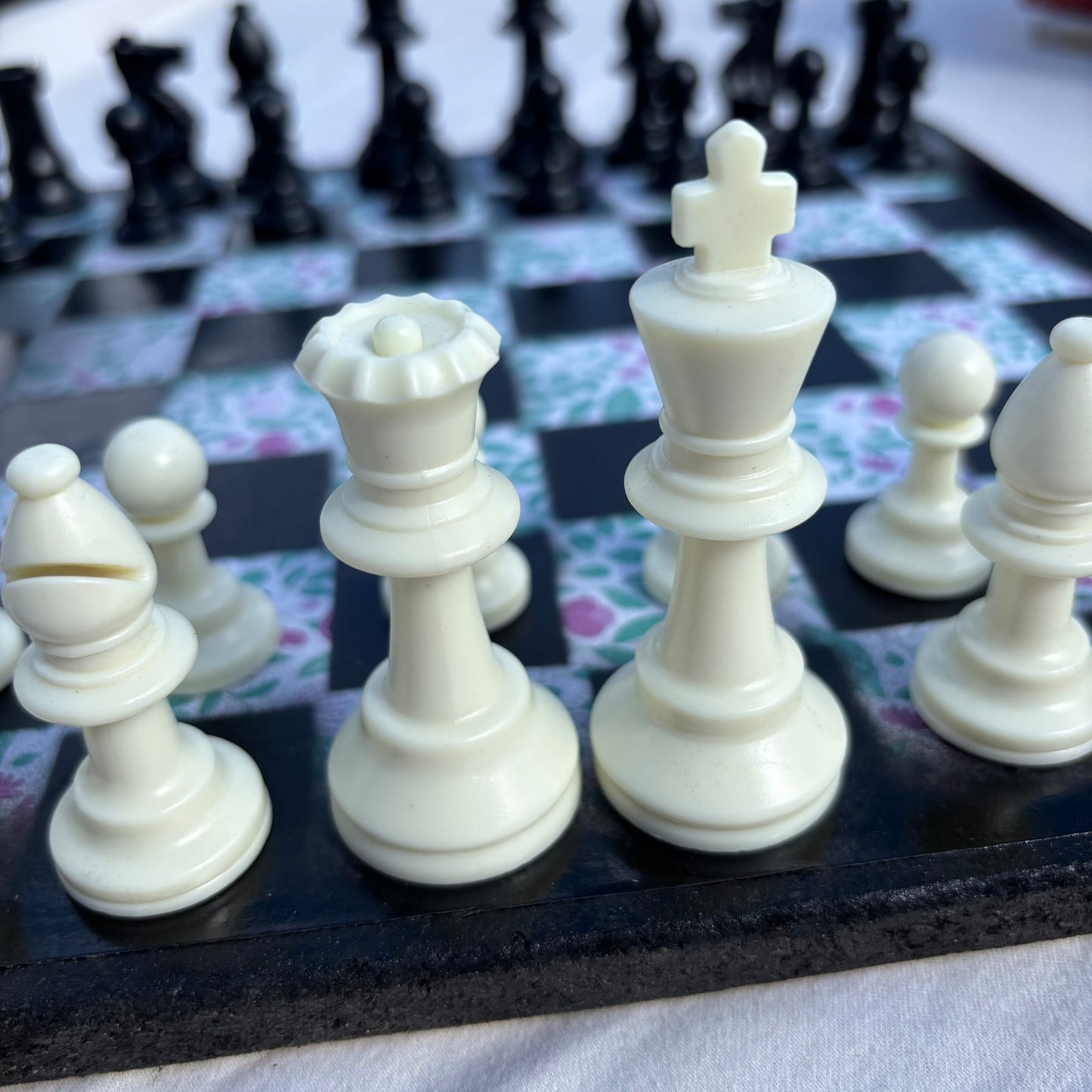 Vintage Flowers - Scrapbook Chess Set