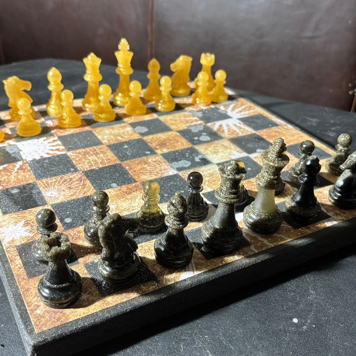 Golden Sunset - Scrapbook Chess Set