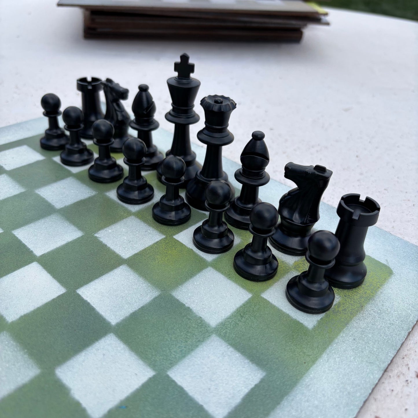 Lime Green - Painted Chess Set