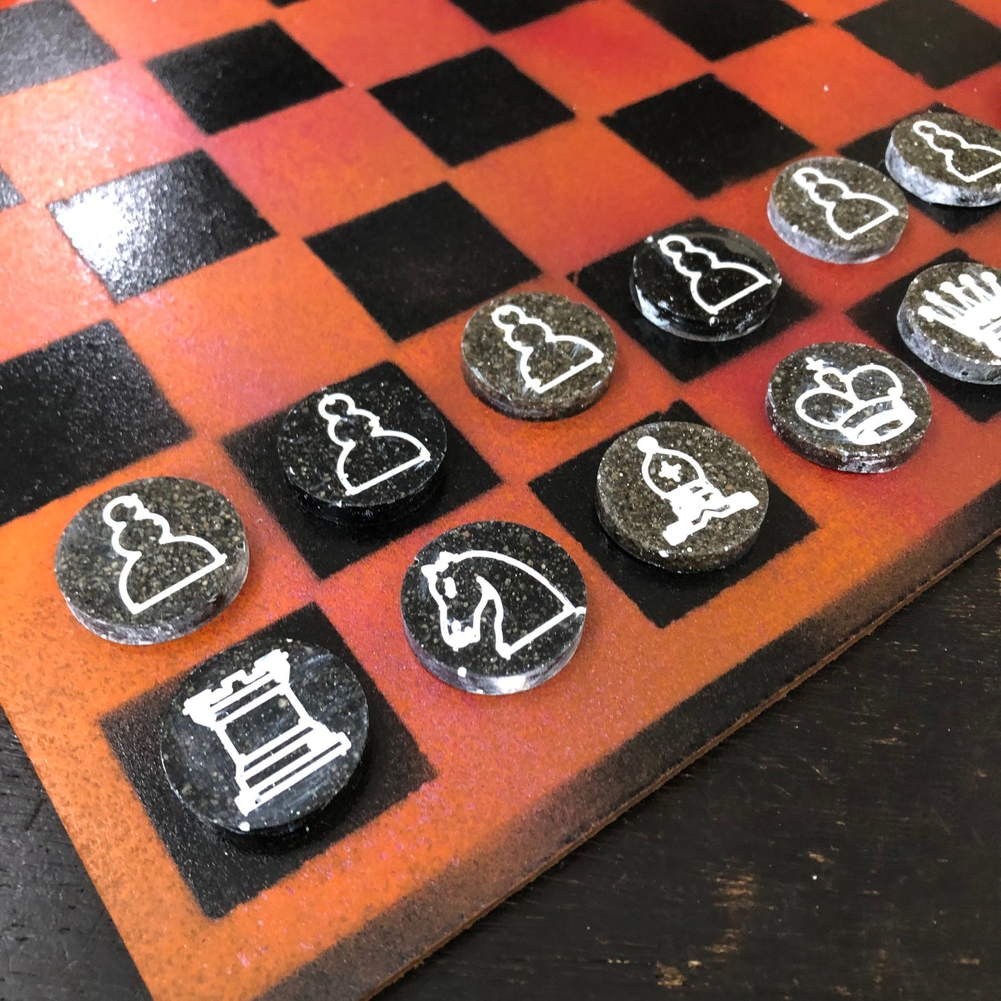 Vintage Orange - Painted Chess Set