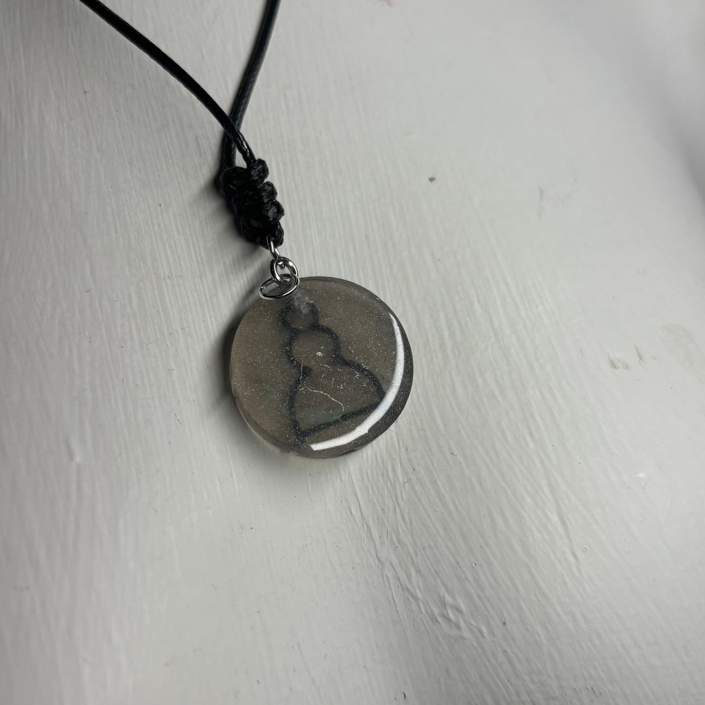 Gray Pawn - Handmade Resin Chess Necklace