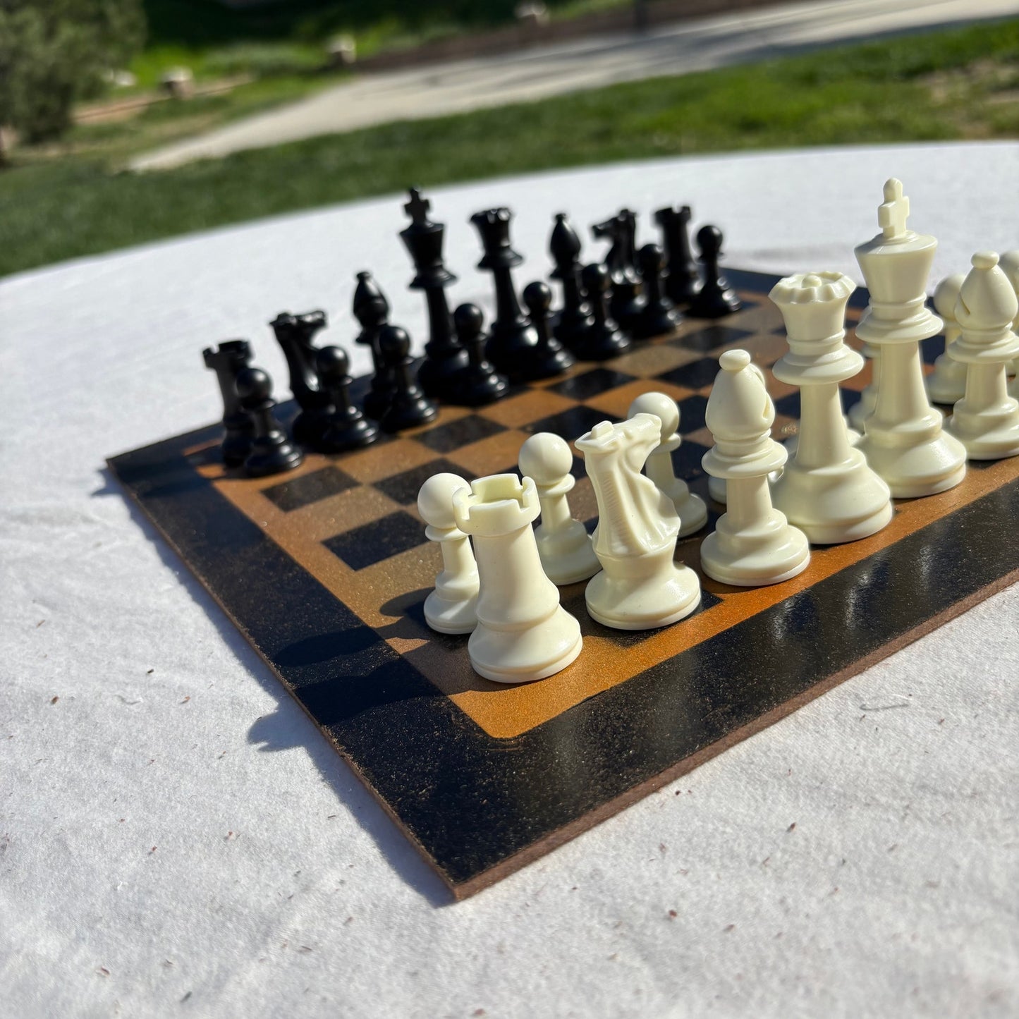 Metallic Orange - Painted Chess Set