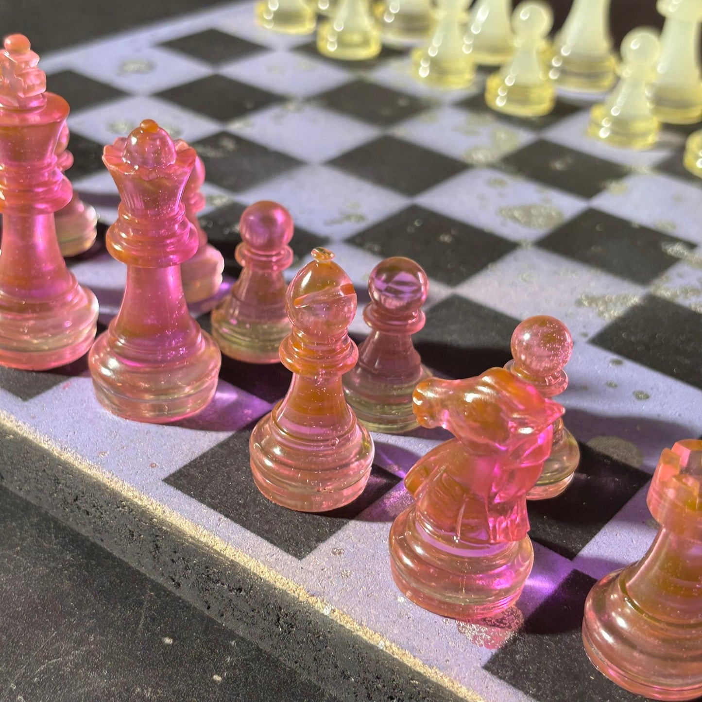 Purple Clean Pink - Painted Chess Set