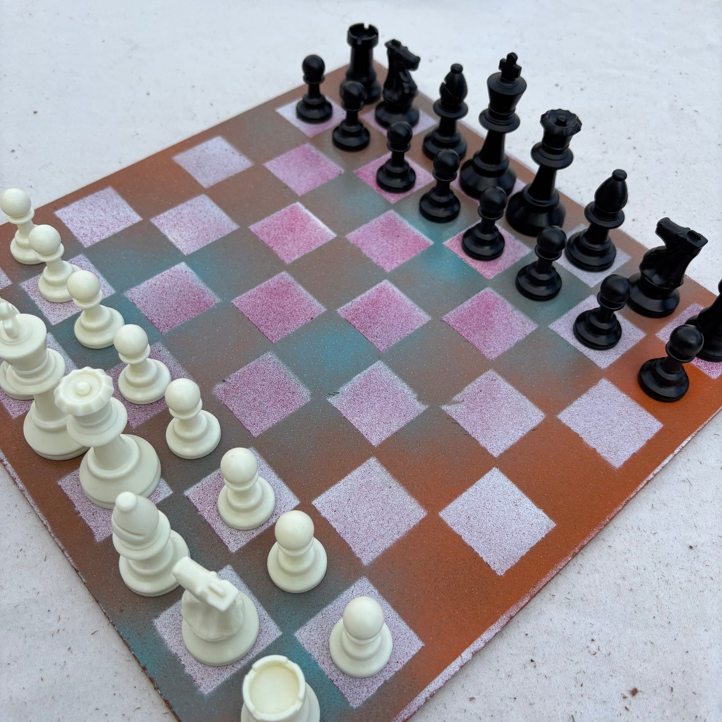 Pink Mist - Painted Chess Set