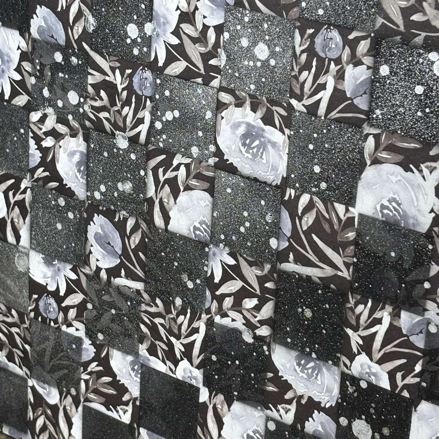 Snow Stained Flowers - Scrapbook Chess Board