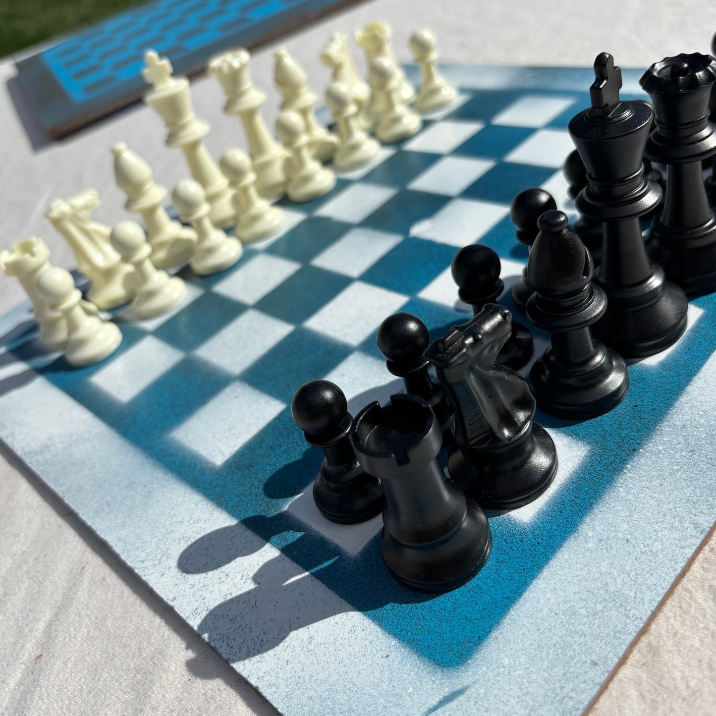 Ice Blue - Painted Chess Set