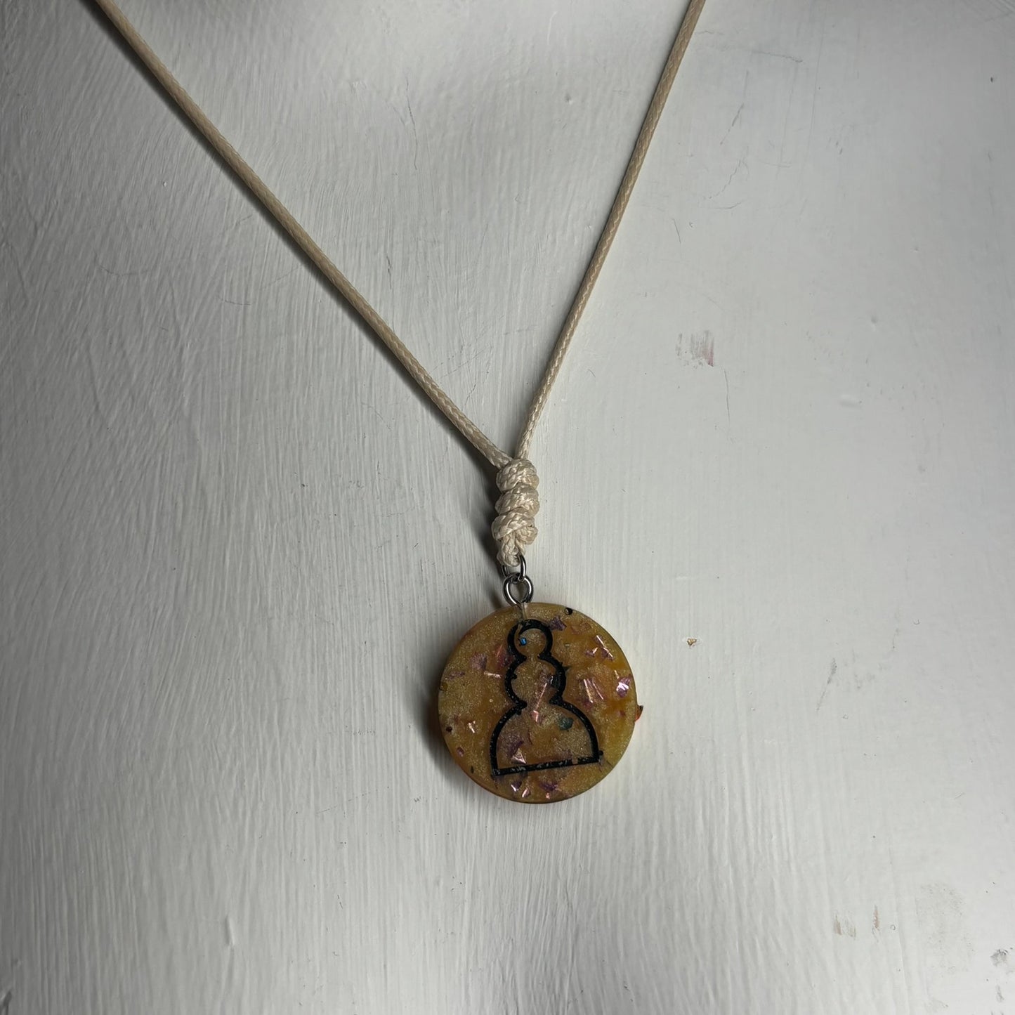 Royal Yellow Pawn - Handmade Resin Chess Necklace