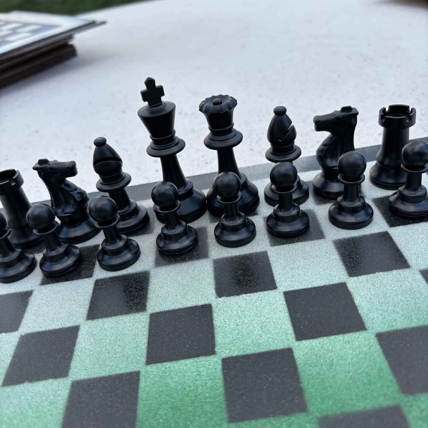 Fading Green - Painted Chess Set
