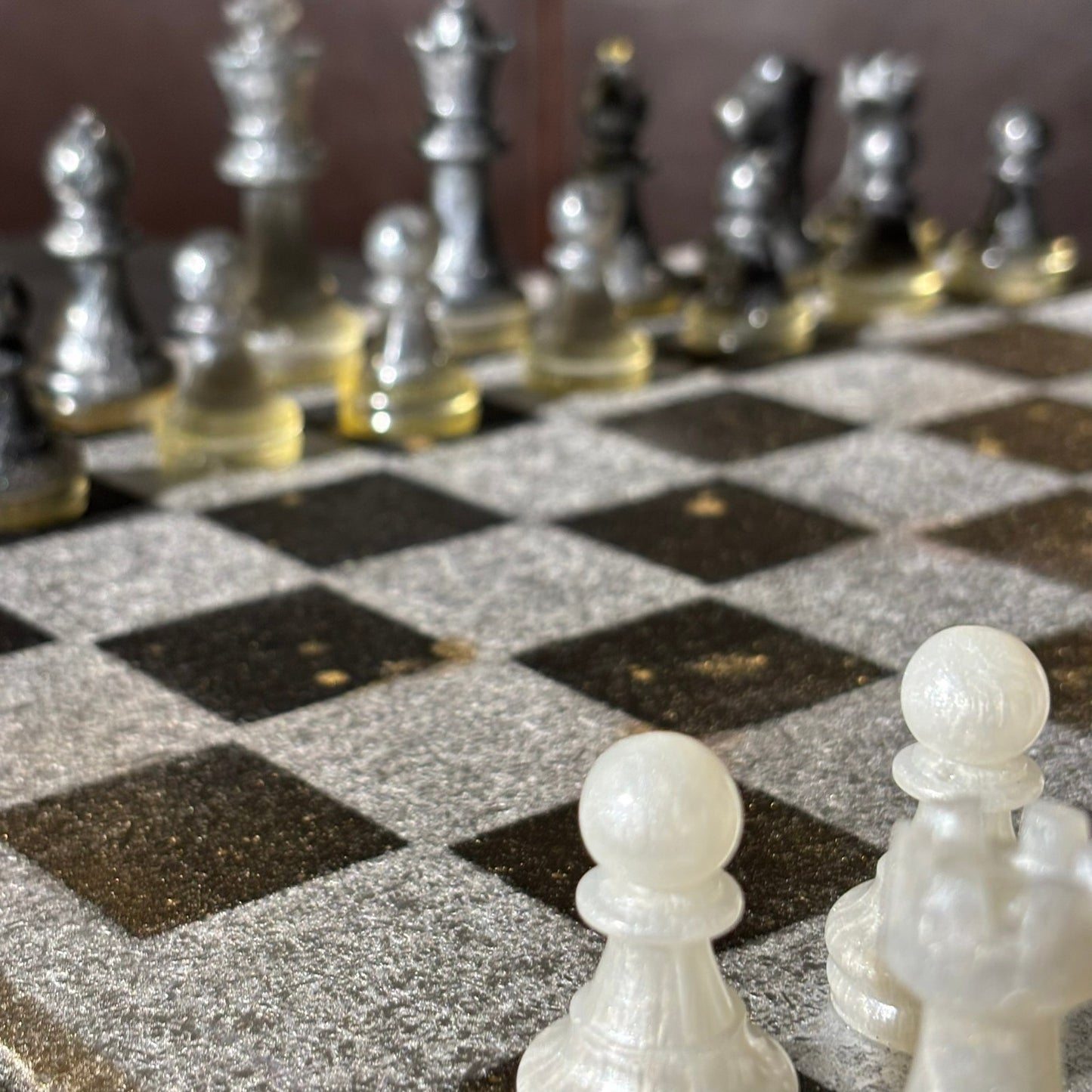 Silver Chrome Gold - Painted Chess Set