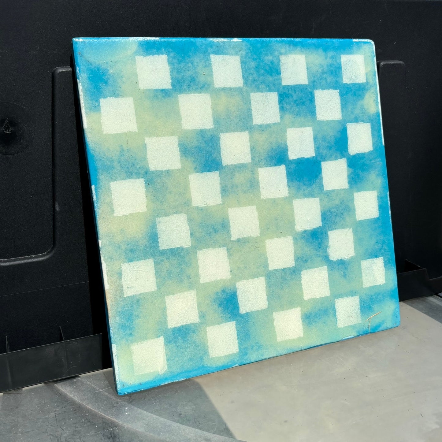 Cloudy Sky Blue - Resin Coated Chess Board