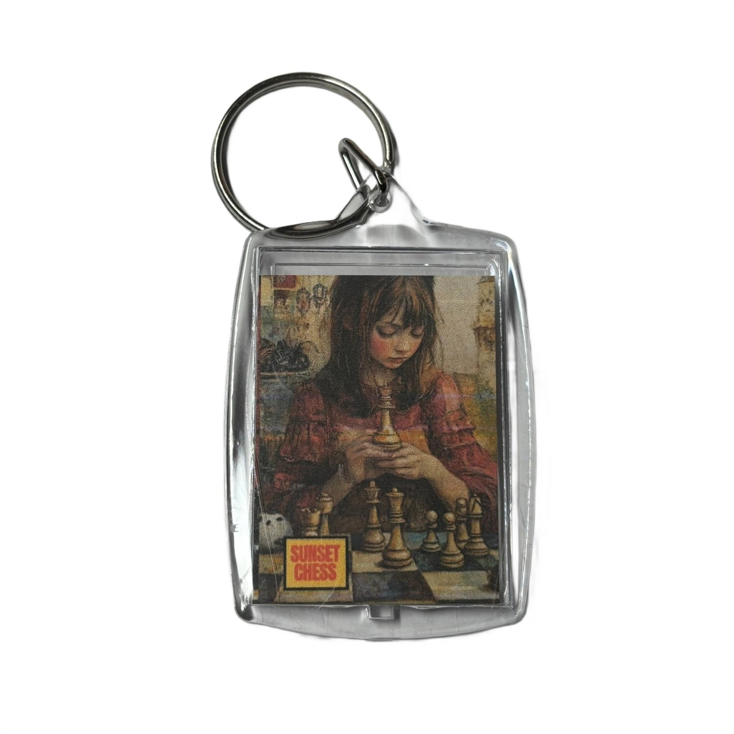 Sweet Girl - Sunset Chess Photo Keychain