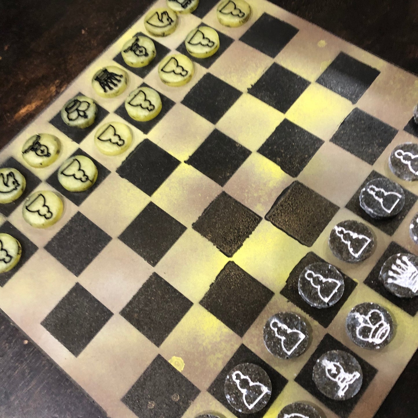 Dirty Green - Painted Chess Set