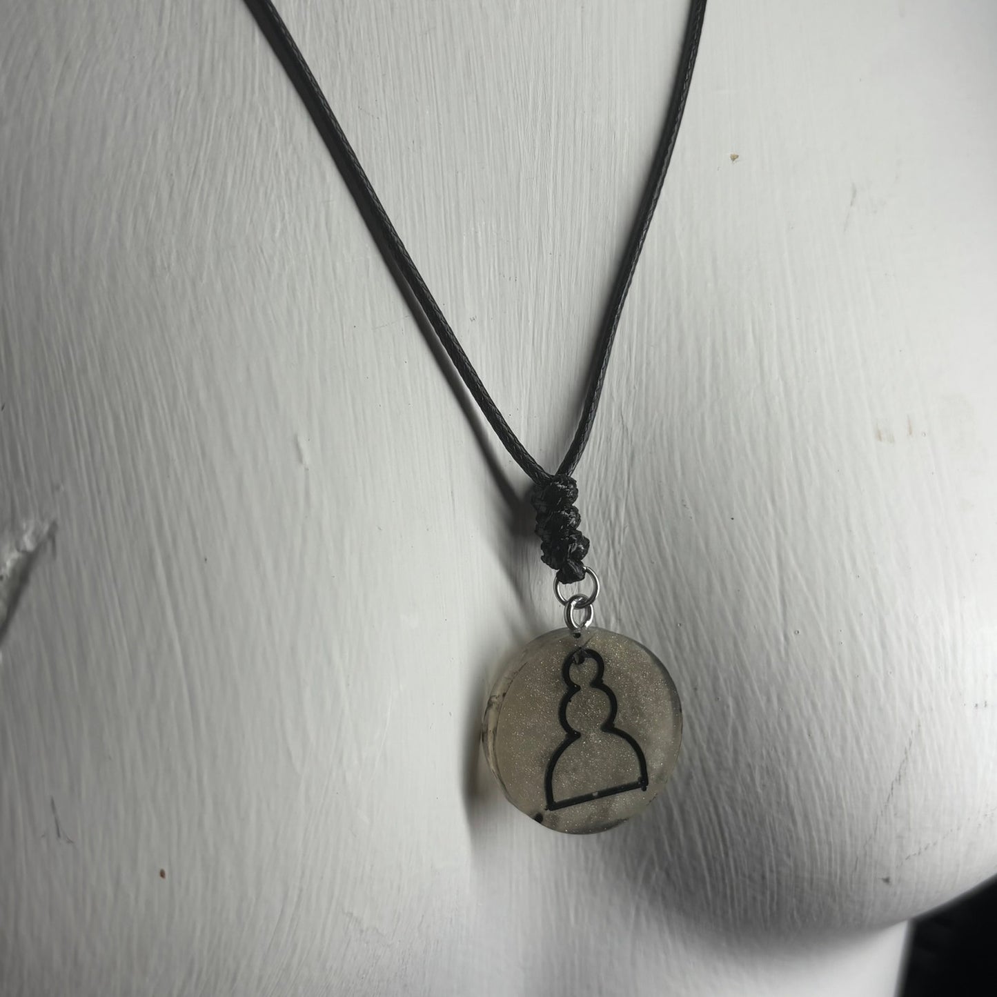 Silver Pawn - Handmade Resin Chess Necklace