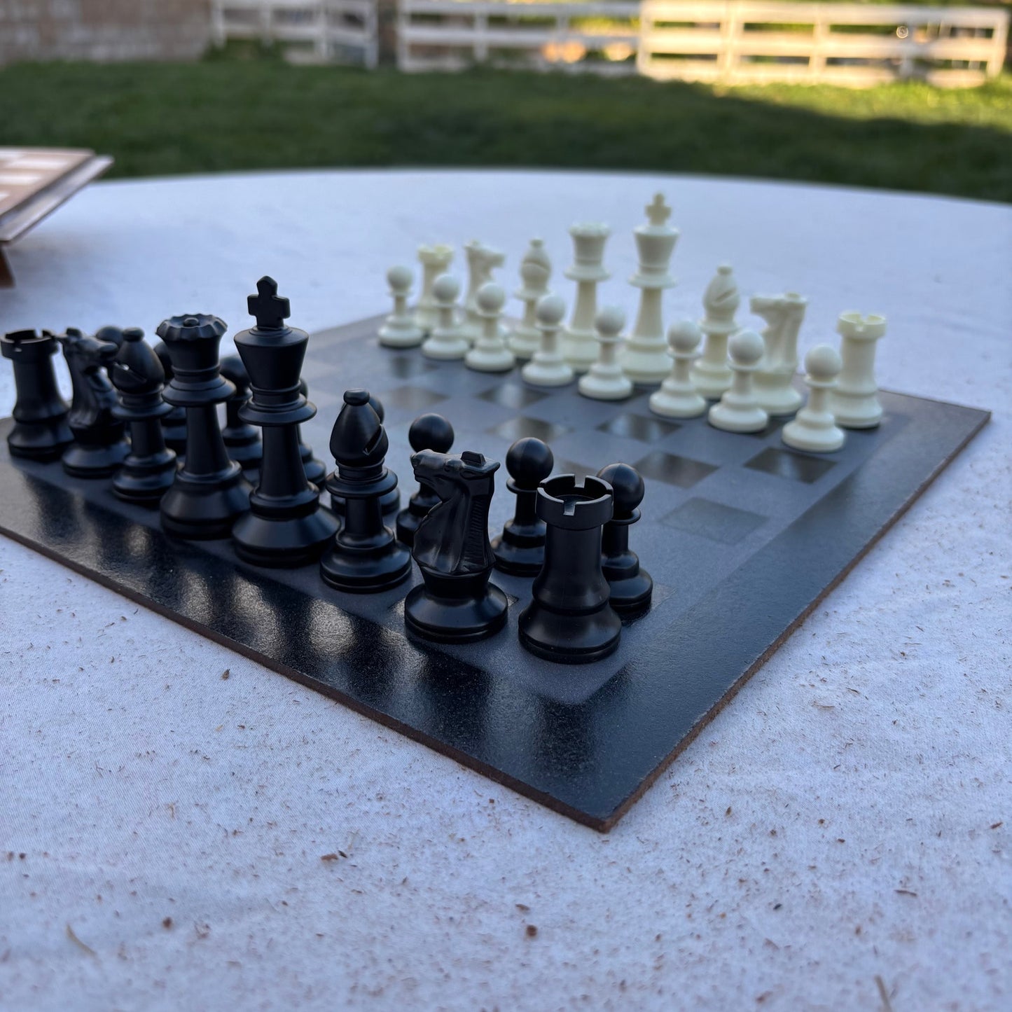 Gray & Black - Painted Chess Set