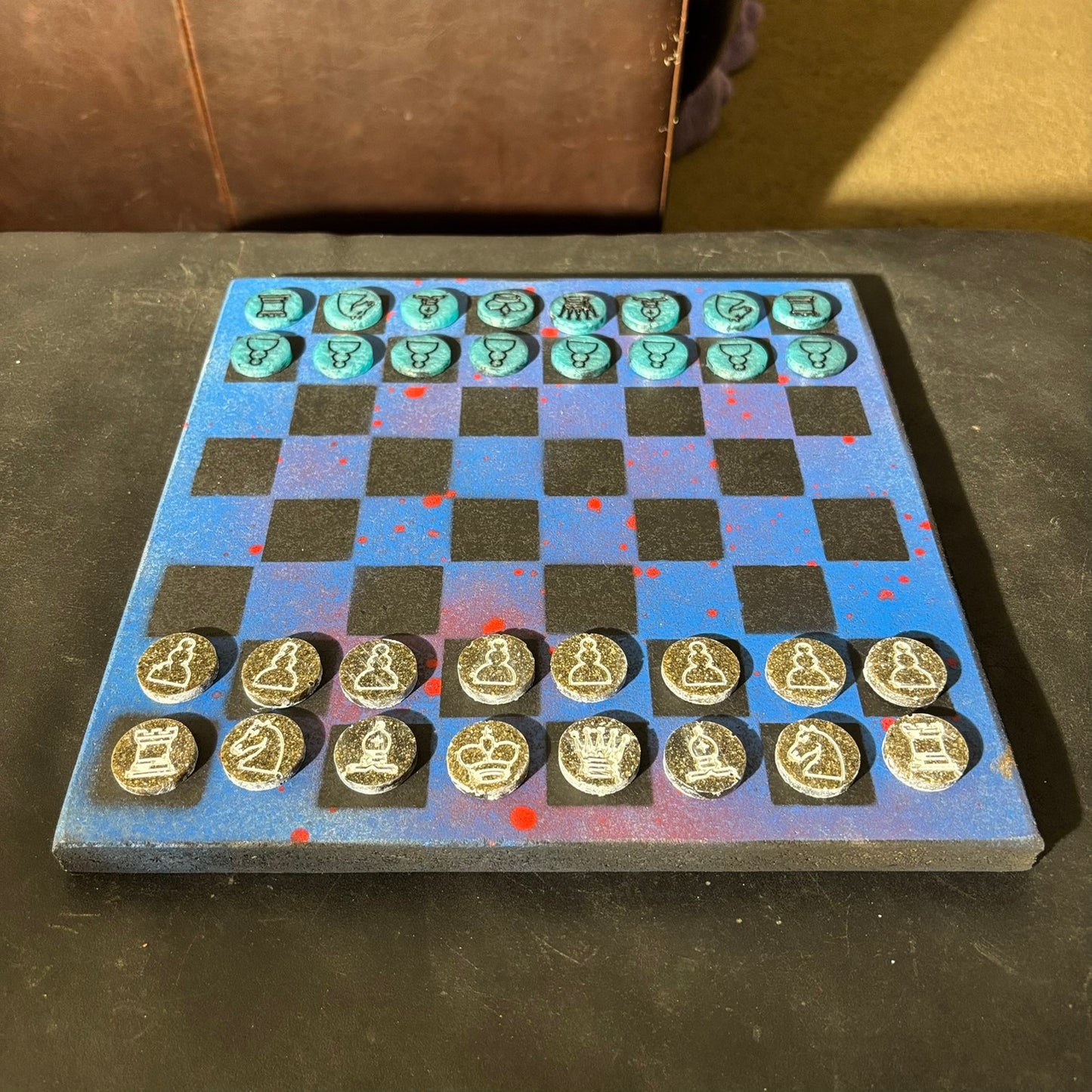 Space Blue - Painted Chess Set