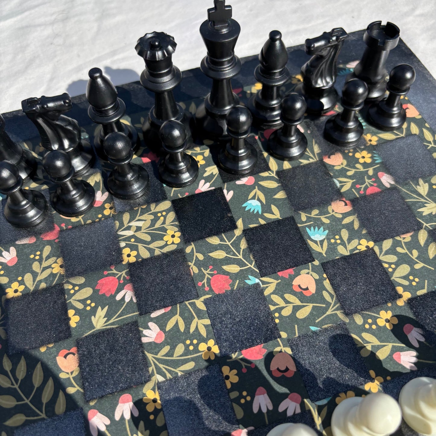 Vintage Flowers - Scrapbook Chess Set