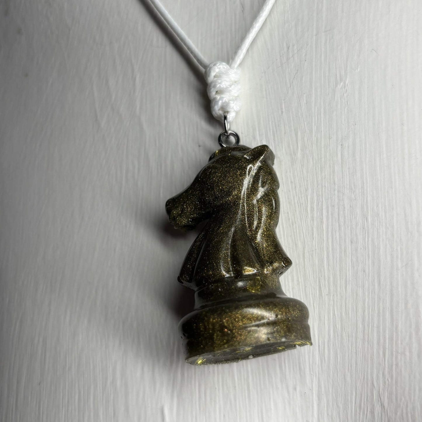 Alien Green Knight - Handmade Resin Chess Necklace