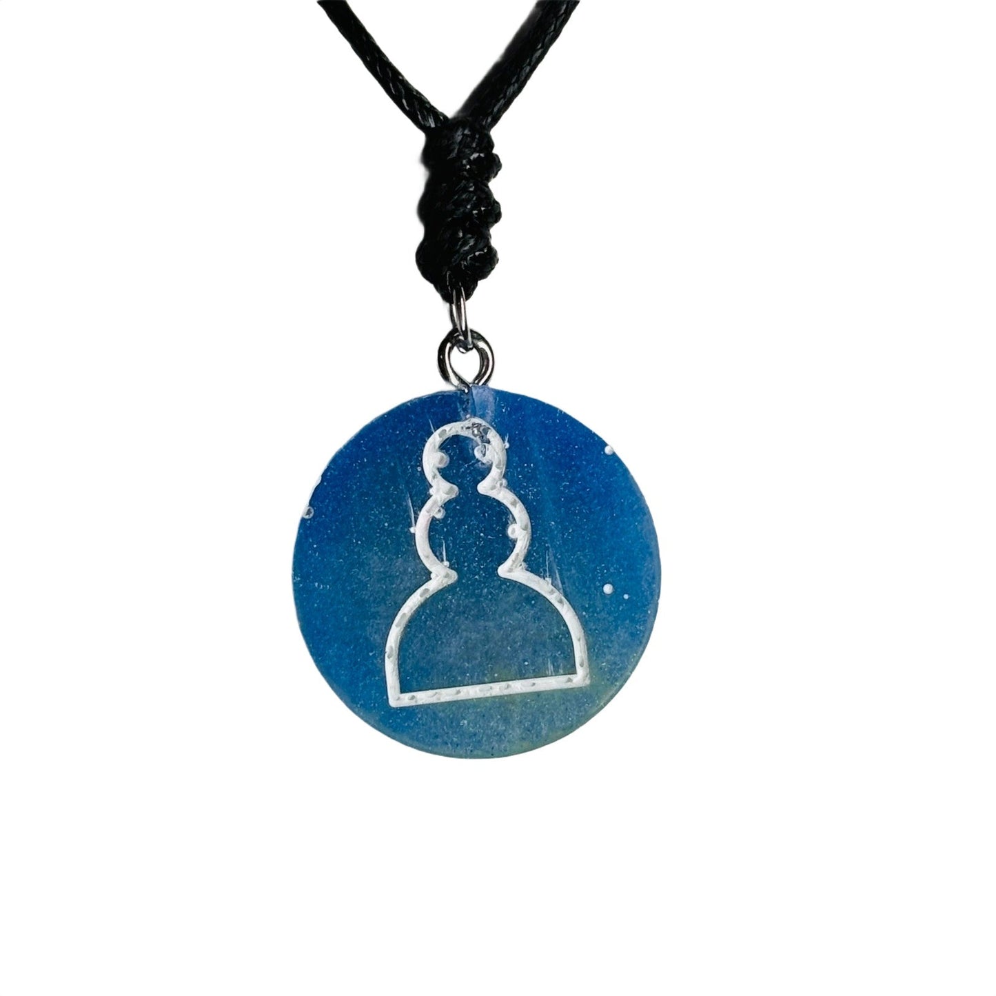 🎁 Blue Pawn - Handmade Resin Chess Necklace (100% off)