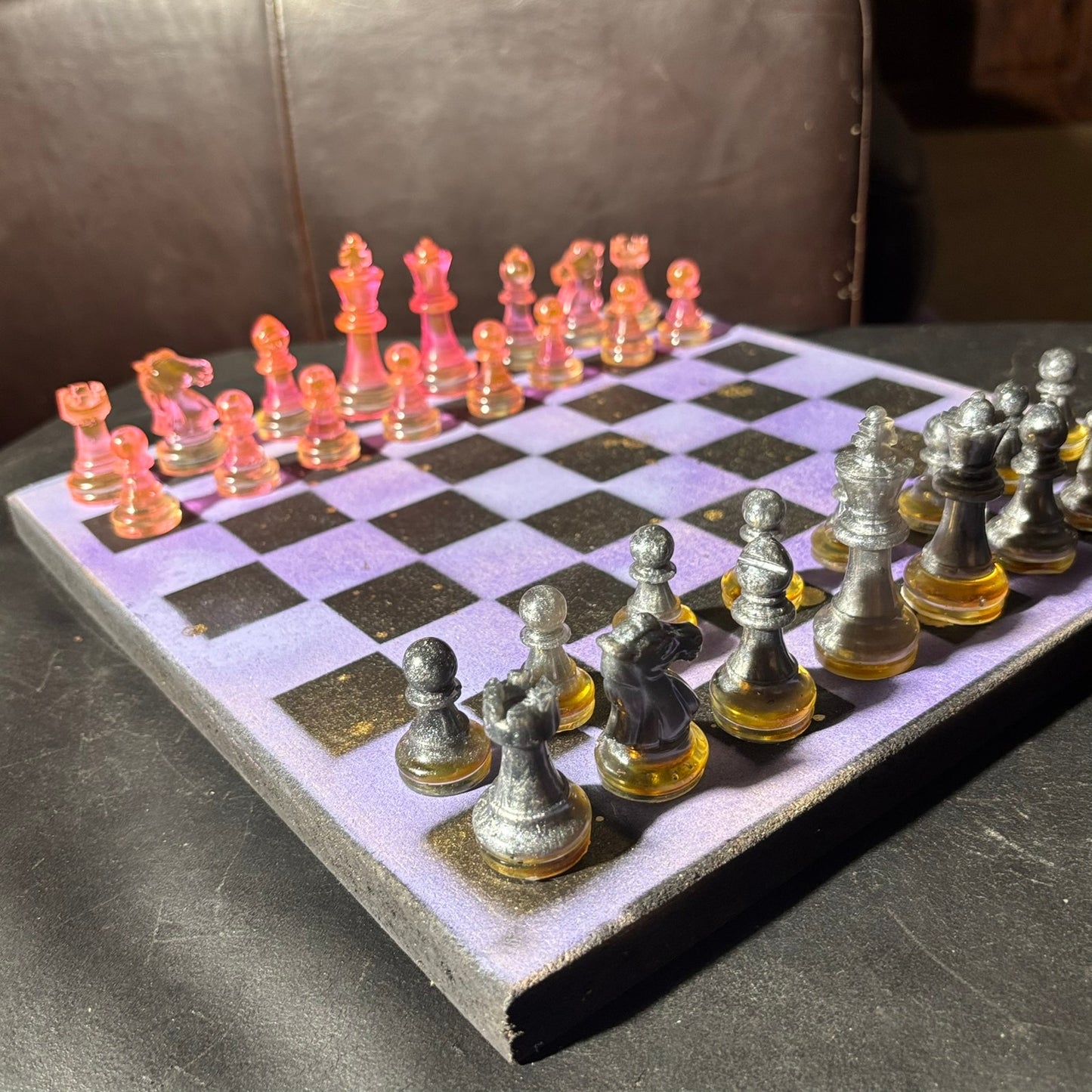Golden Purple - Painted Chess Set