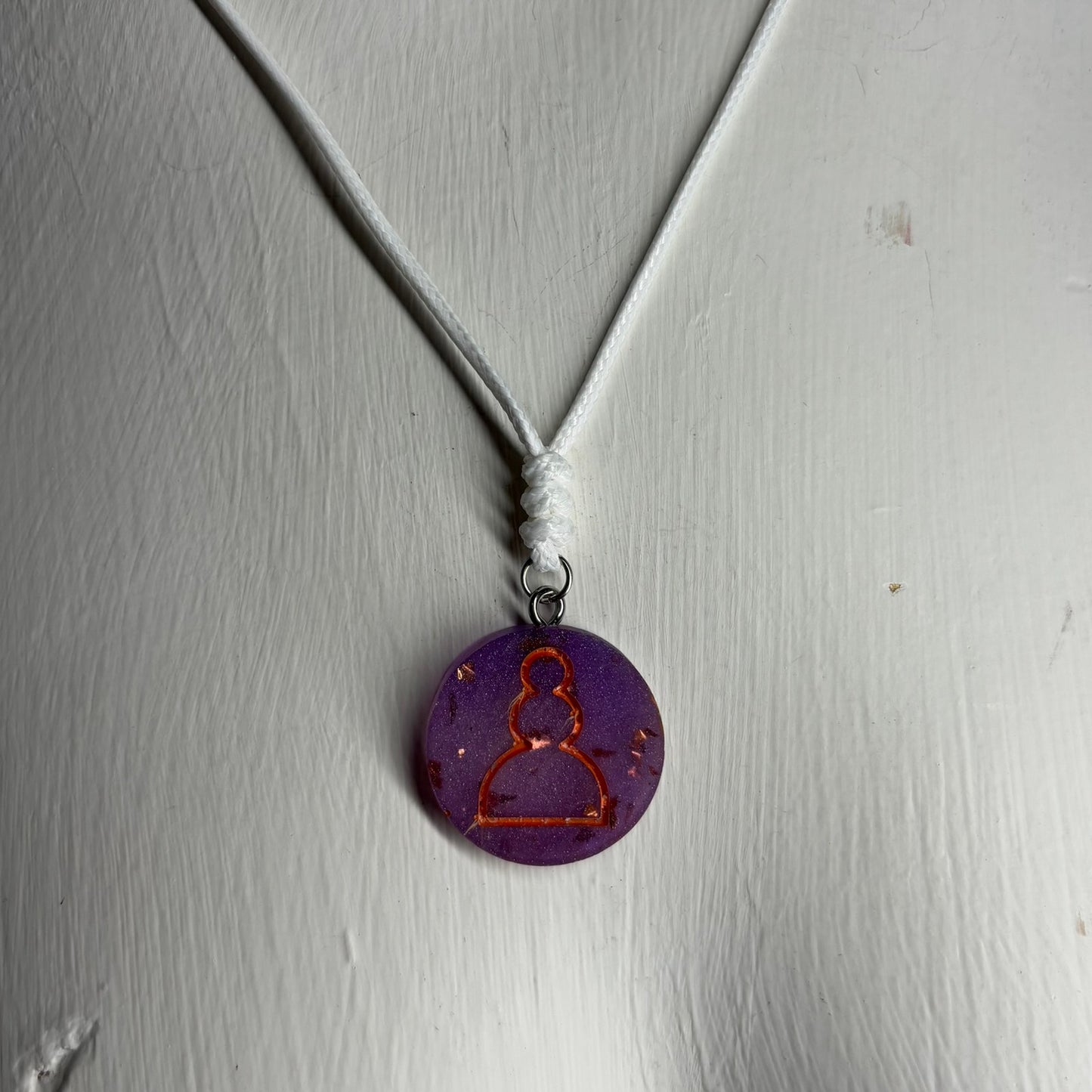 Halloween Purple Pawn - Handmade Resin Chess Necklace