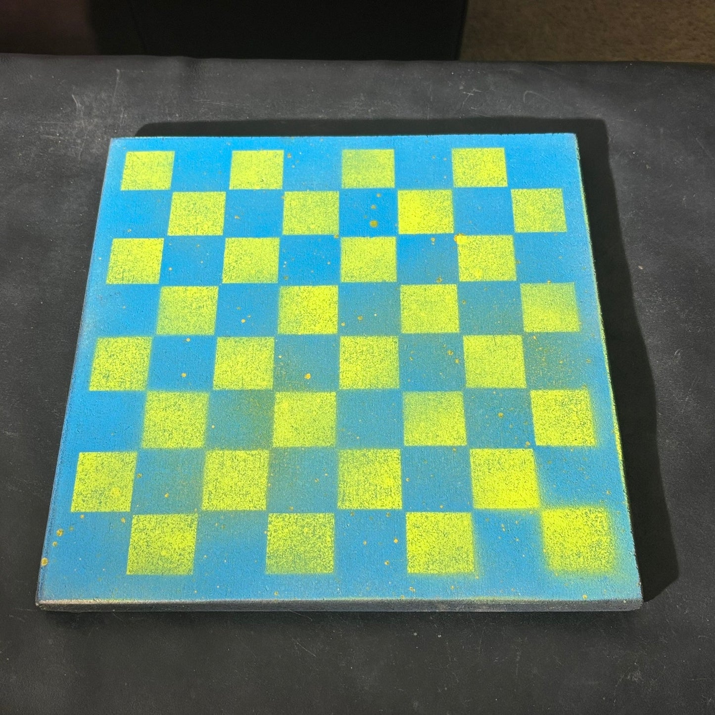 Neon Green Sky Blue - Painted Chess Set