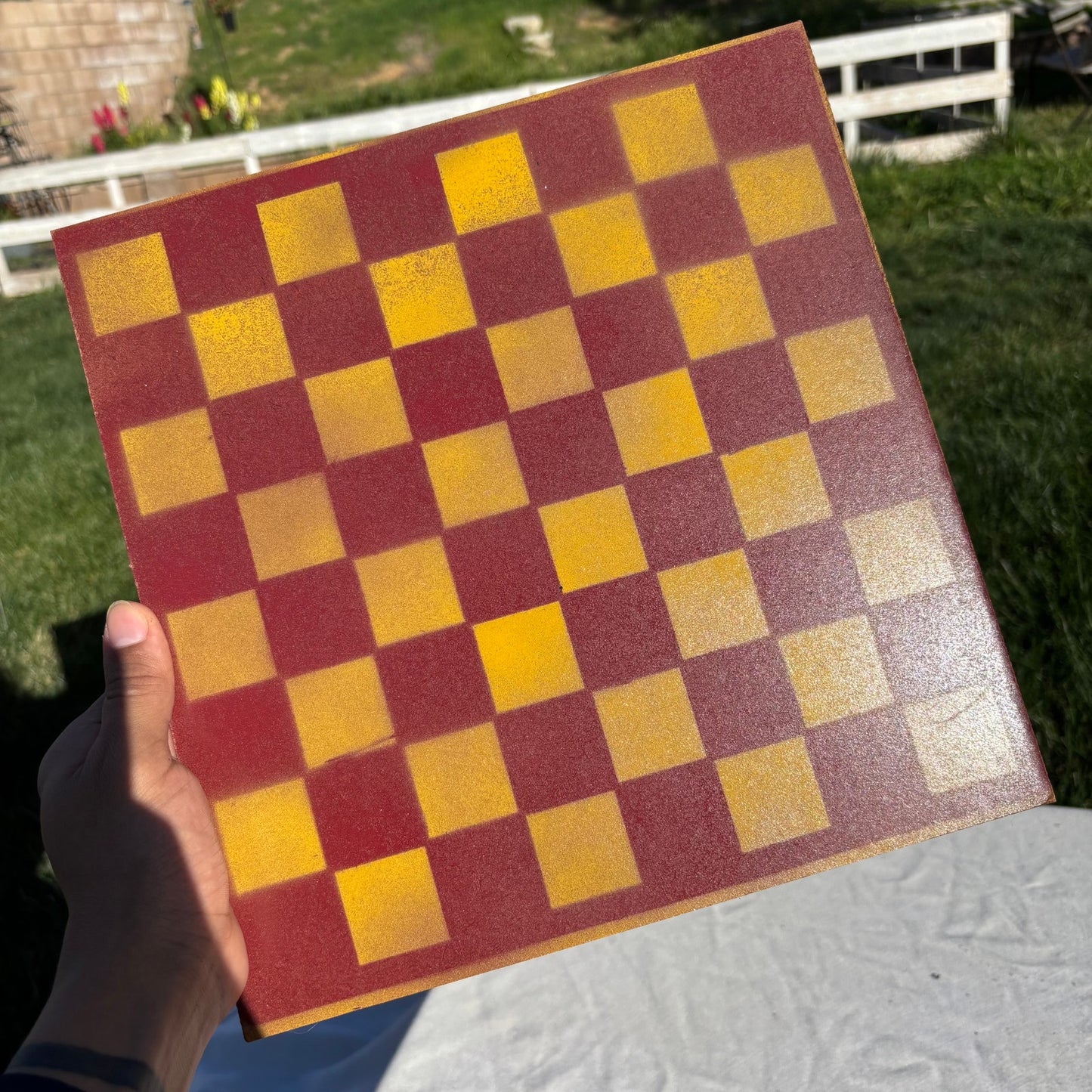 Yellow & Red - Painted Chess Set