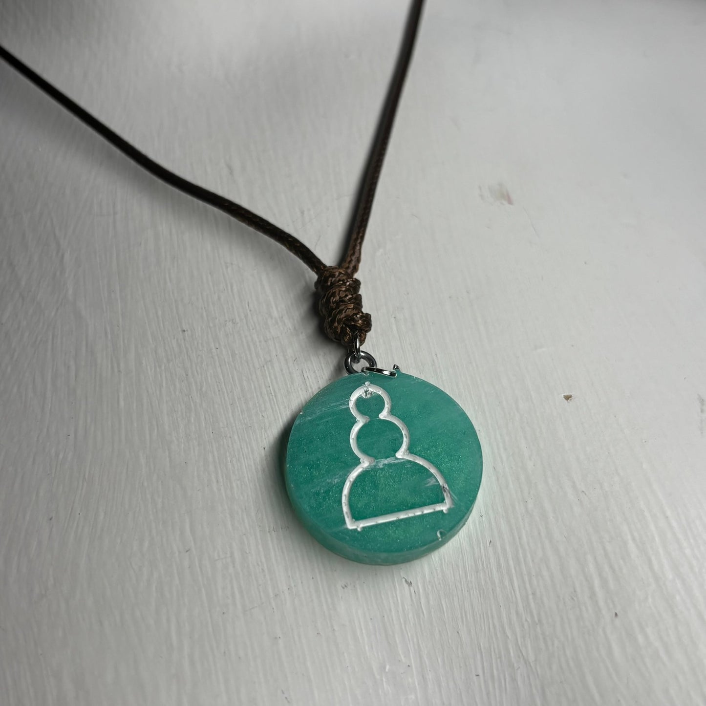 Vibrant Green Pawn - Handmade Resin Chess Necklace
