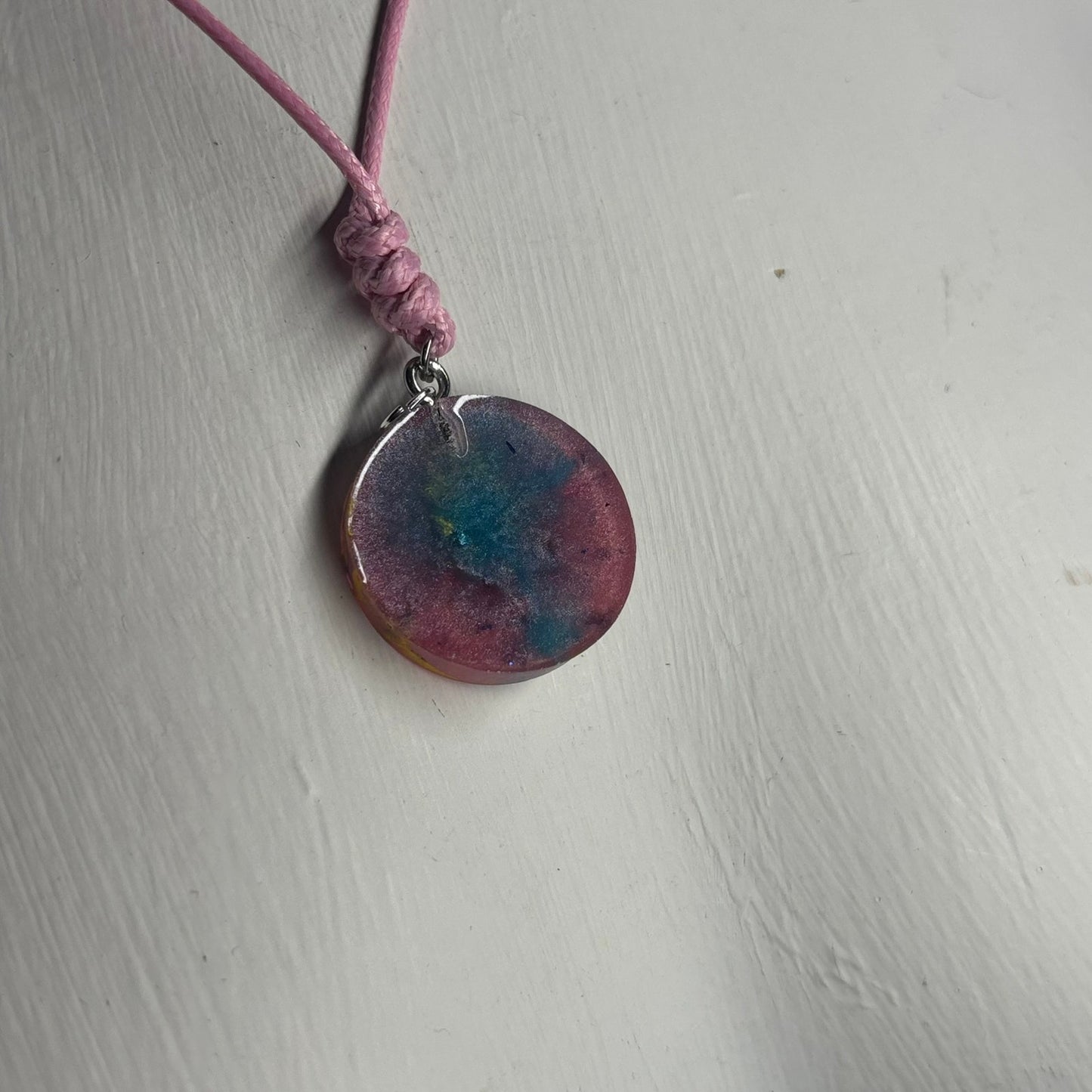 Pink Sploosh Pawn - Handmade Resin Chess Necklace