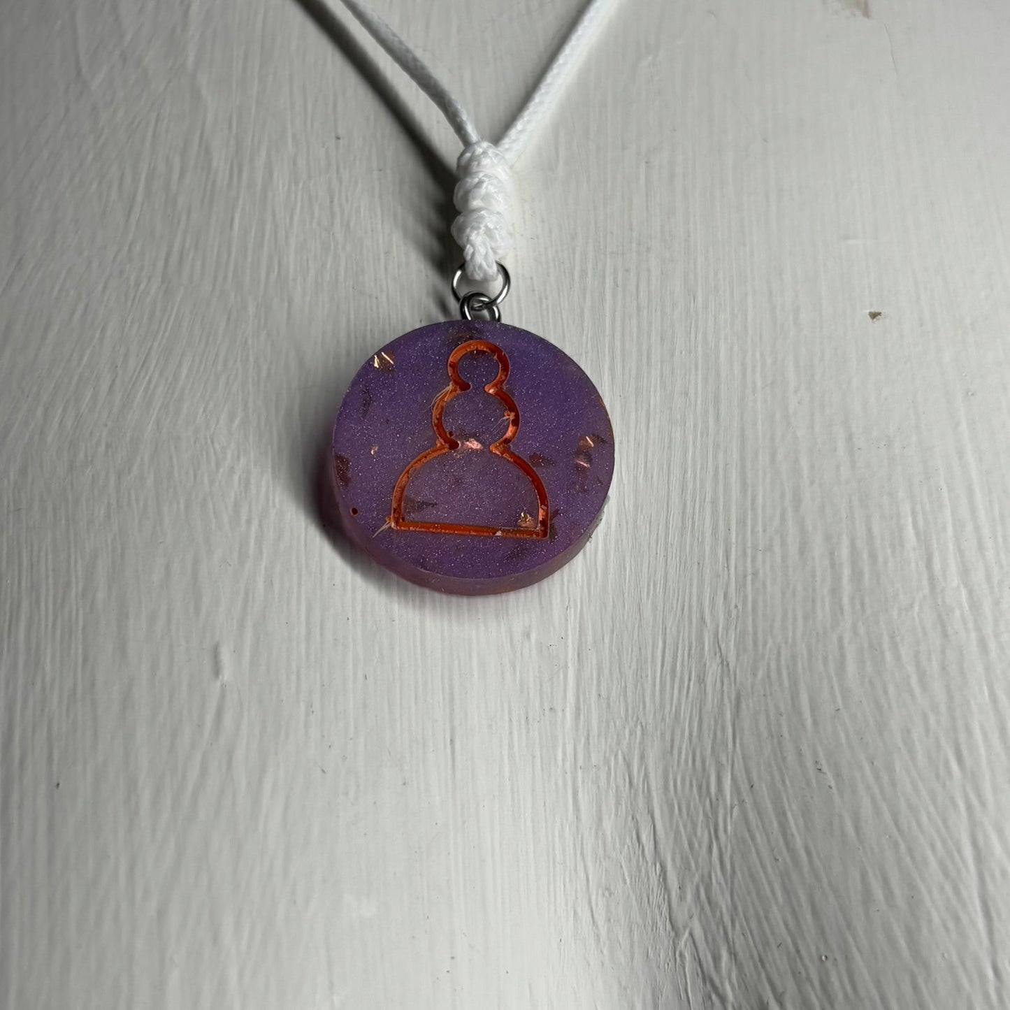 Halloween Purple Pawn - Handmade Resin Chess Necklace