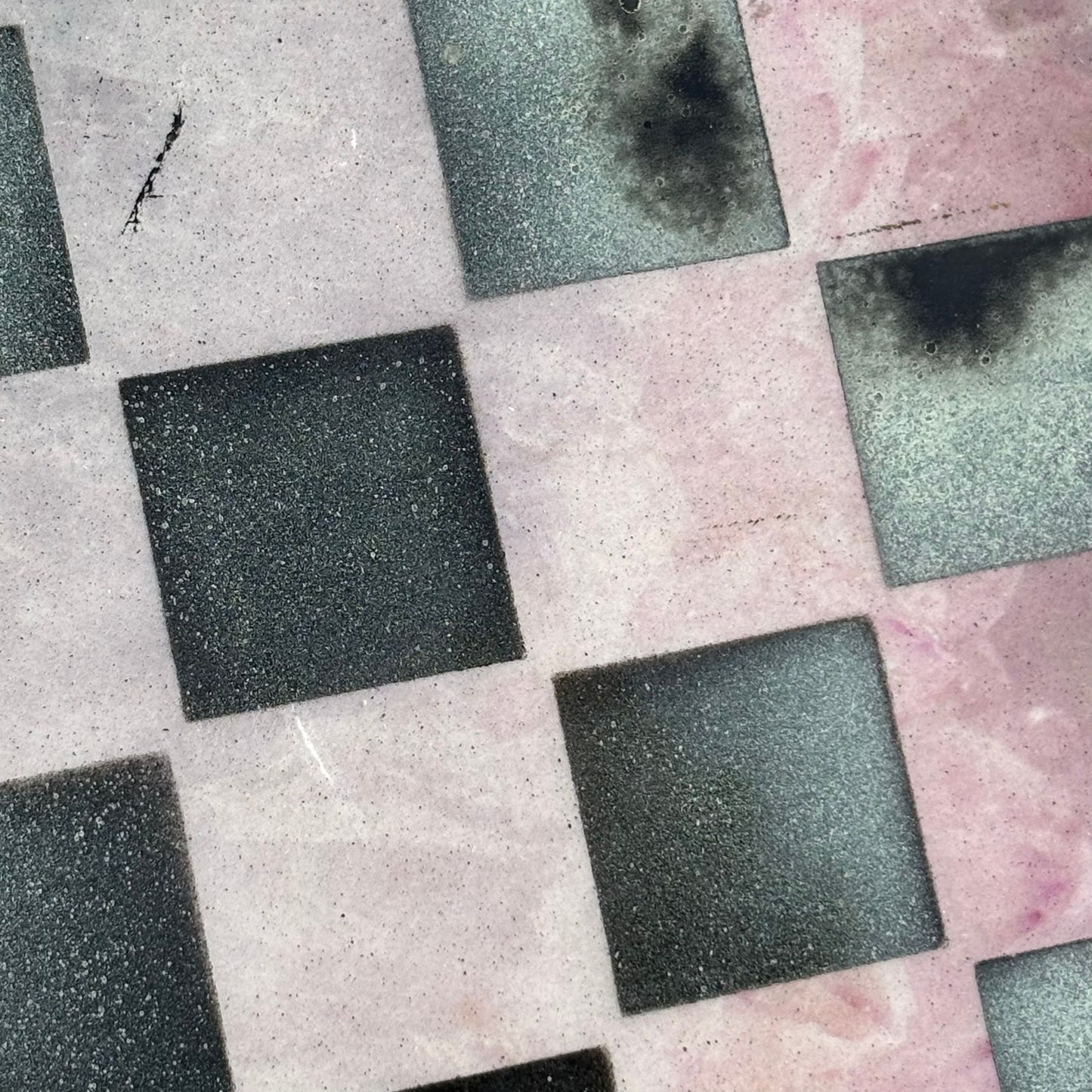 Pink Swirl Marble Style - Resin Coated Chess Board