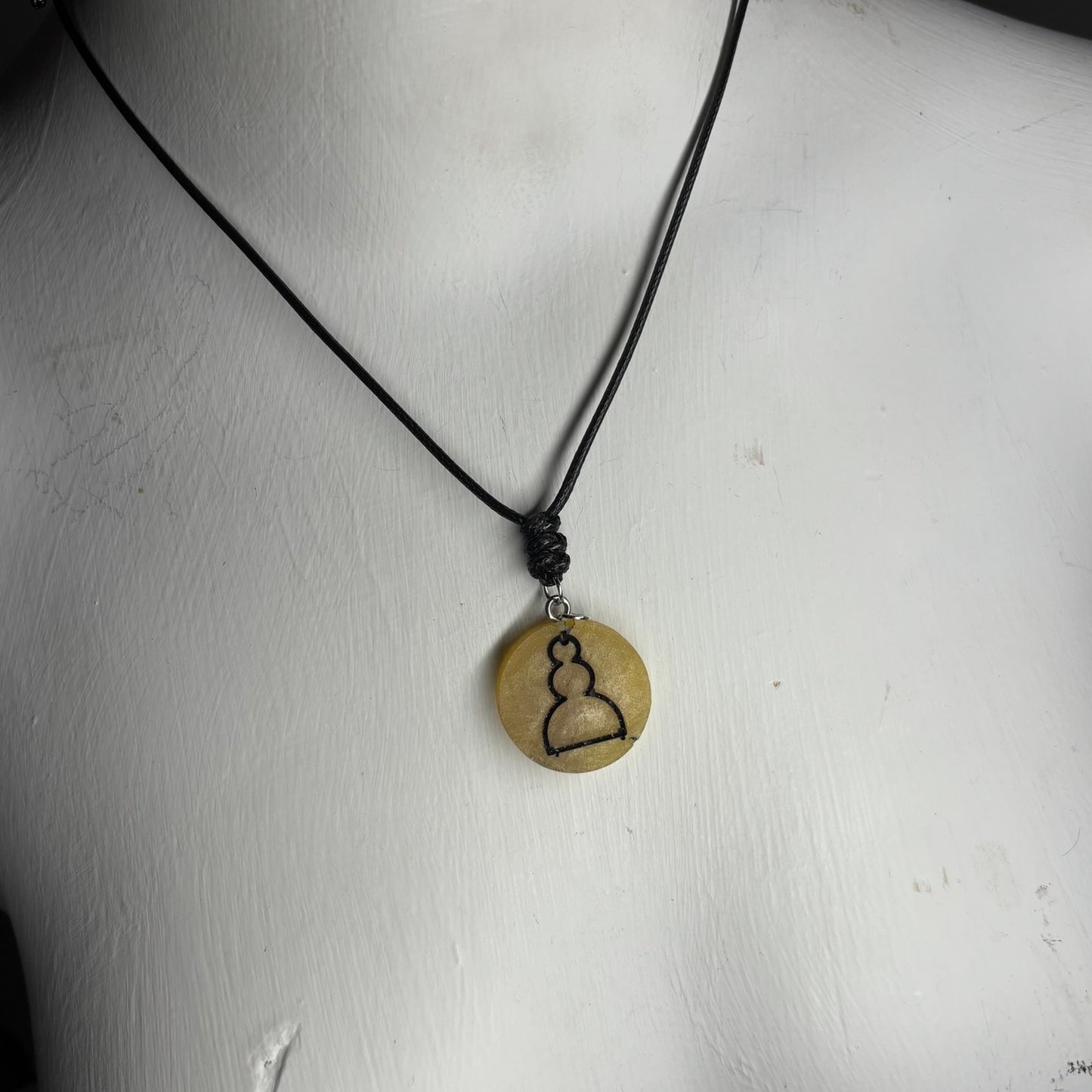 Supreme Yellow Pawn - Handmade Resin Chess Necklace