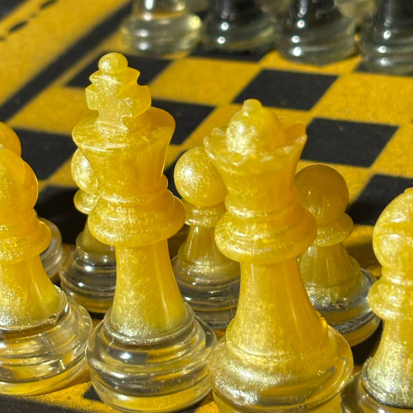 Black & Yellow - Painted Chess Set