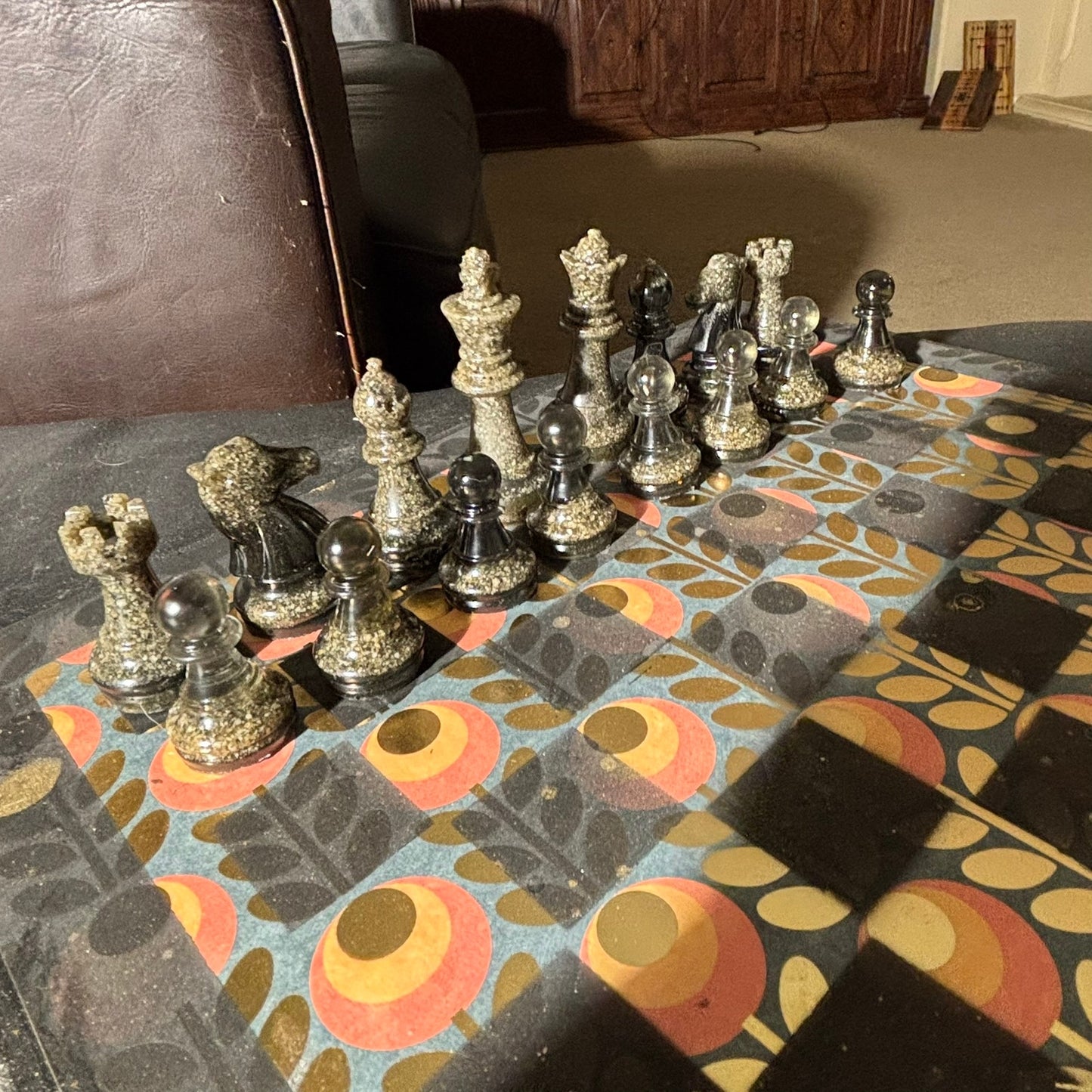 Vintage Swirl Pattern - Scrapbook Chess Set
