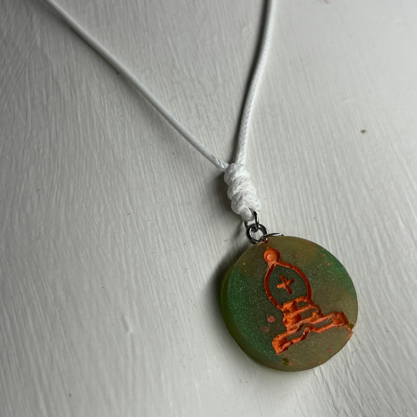 Dirty Green Bishop - Handmade Resin Chess Necklace