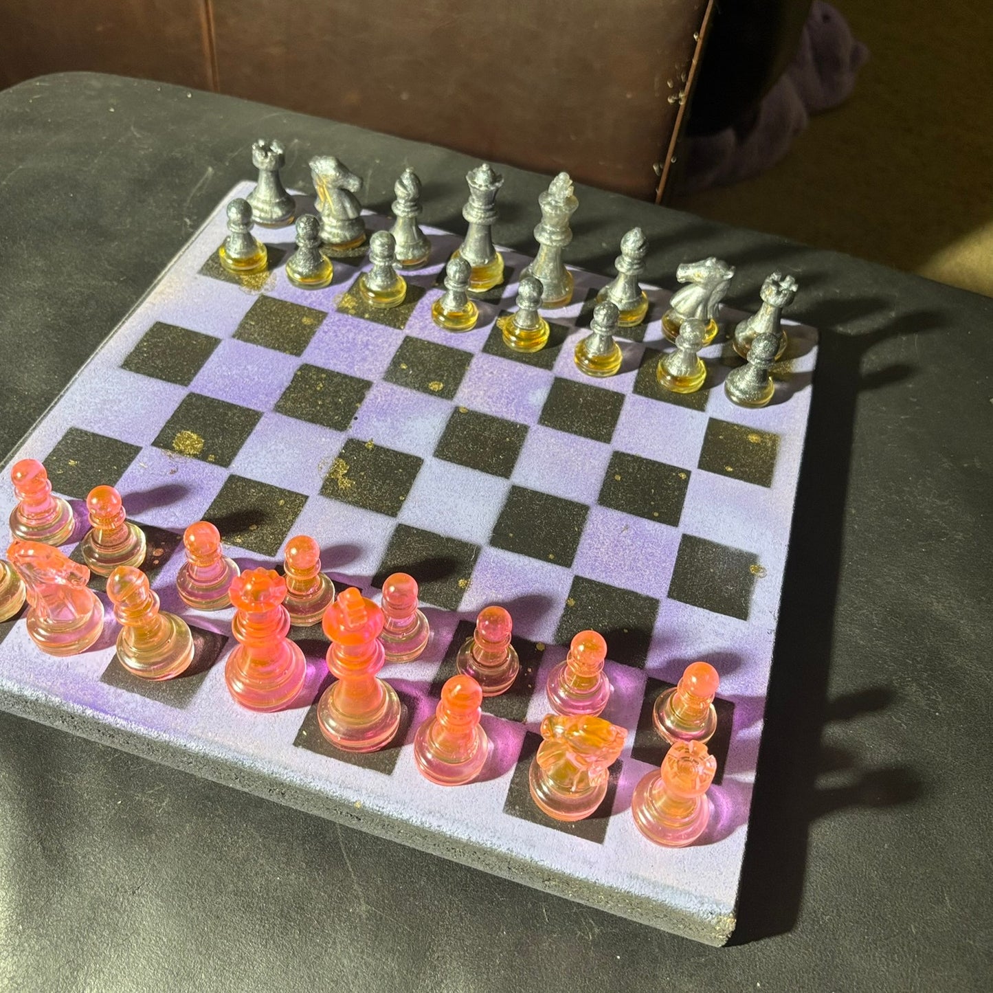Golden Purple - Painted Chess Set