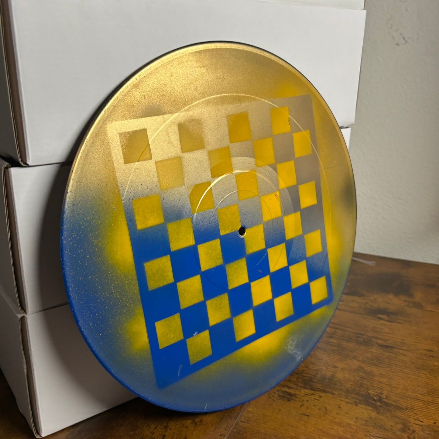 Yellow Royal Blue - Vinyl Chess Board
