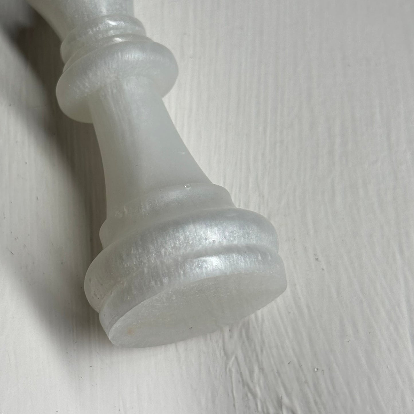 Simple White Queen - Handmade Resin Chess Necklace