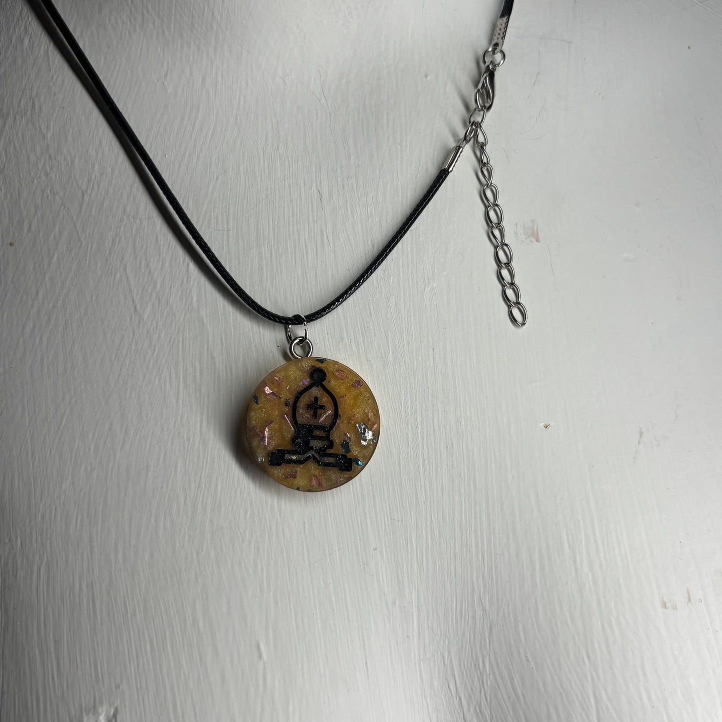Banana Yellow Bishop - Handmade Resin Chess Necklace