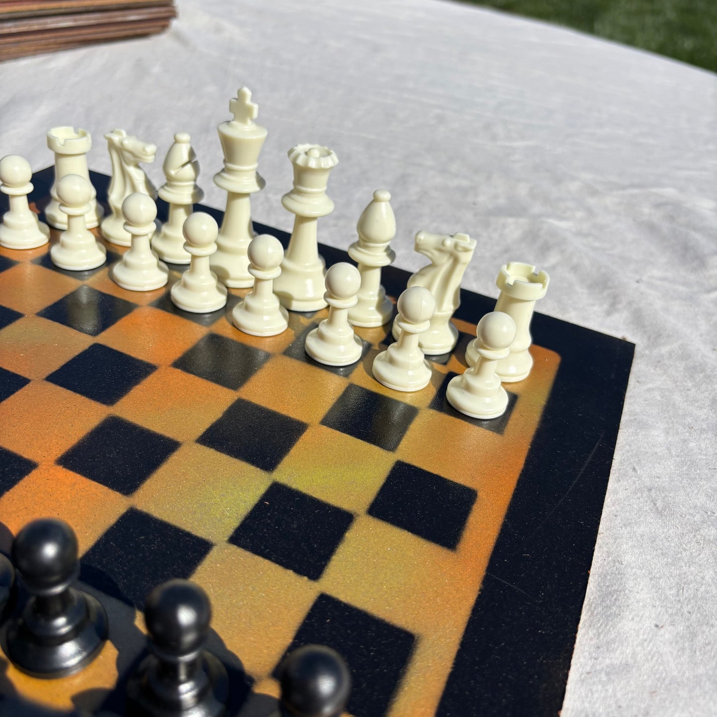 Supreme Orange - Painted Chess Set