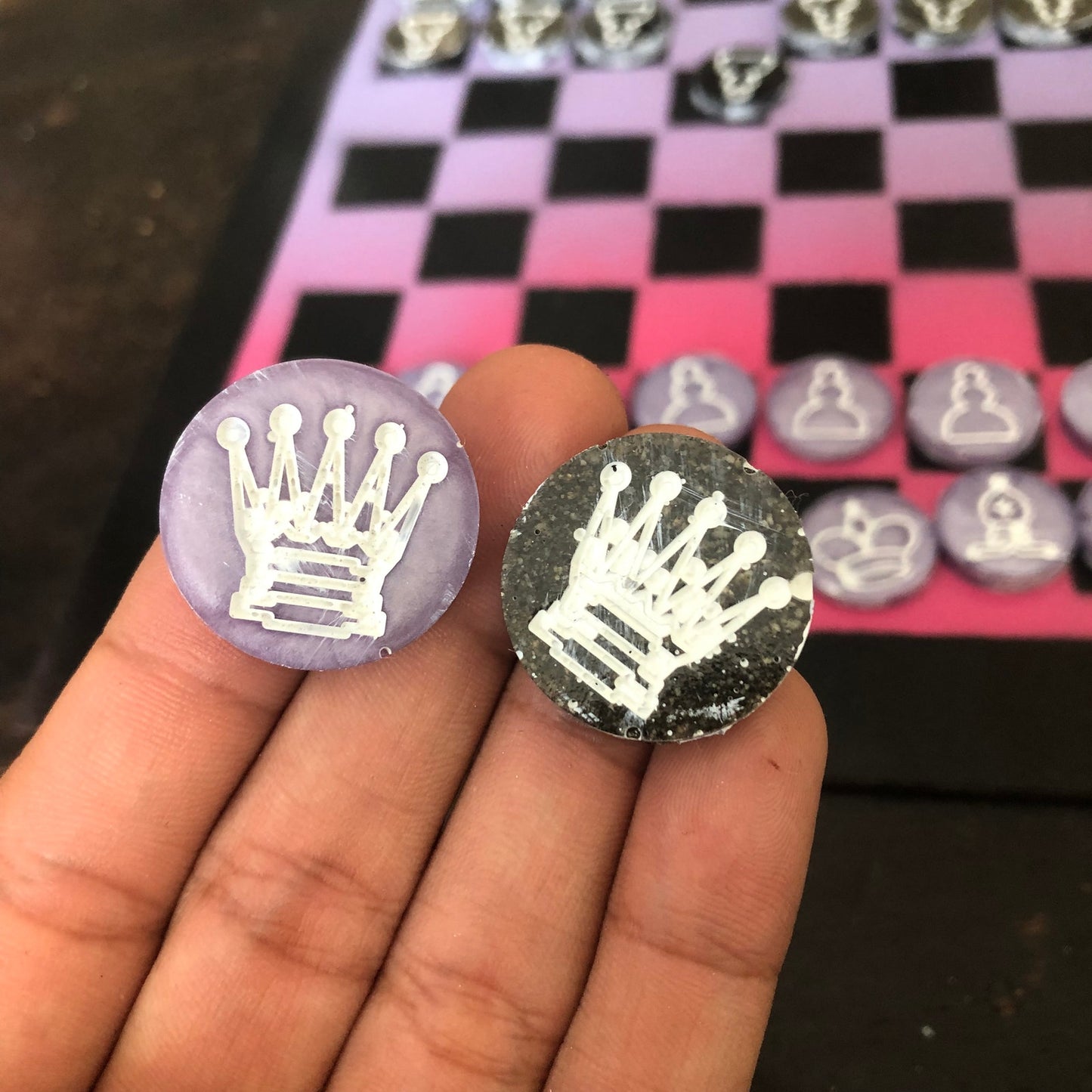 Stealth Purple/Pink - Painted Chess Set