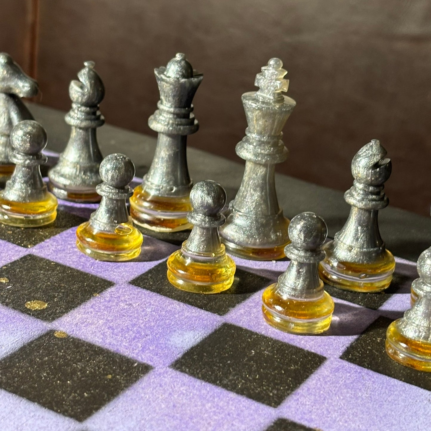 Golden Purple - Painted Chess Set