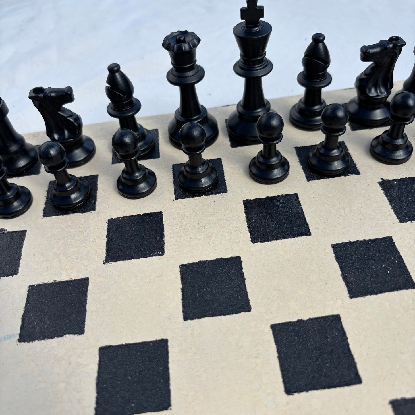 Cream & Black - Painted Chess Set