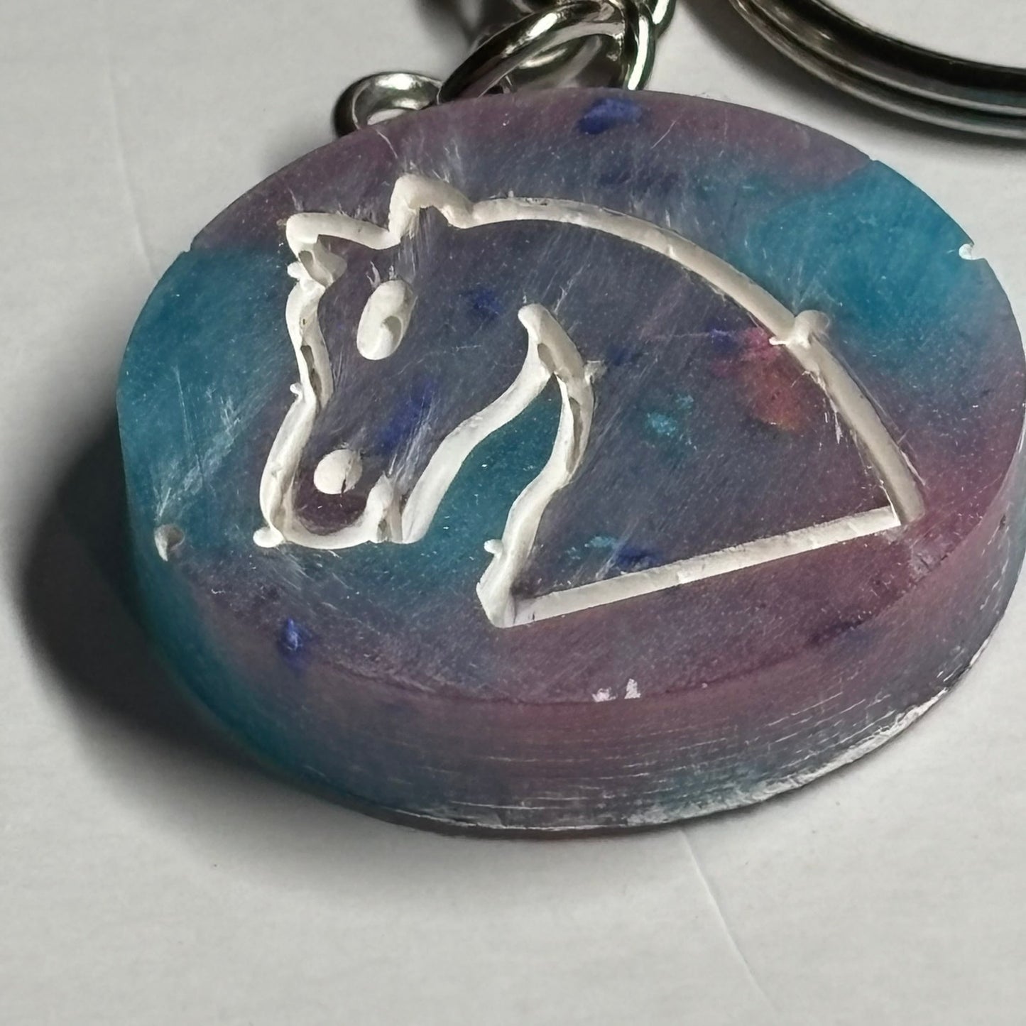 Cotton Candy Knight - Handmade Resin Keychain - Flat Edition