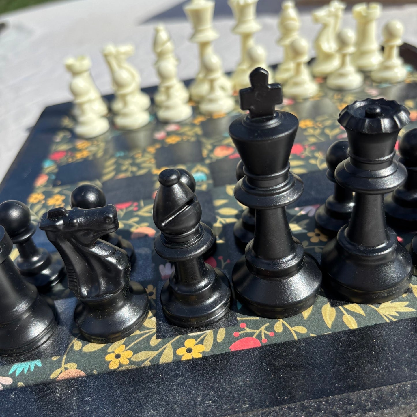 Vintage Flowers - Scrapbook Chess Set