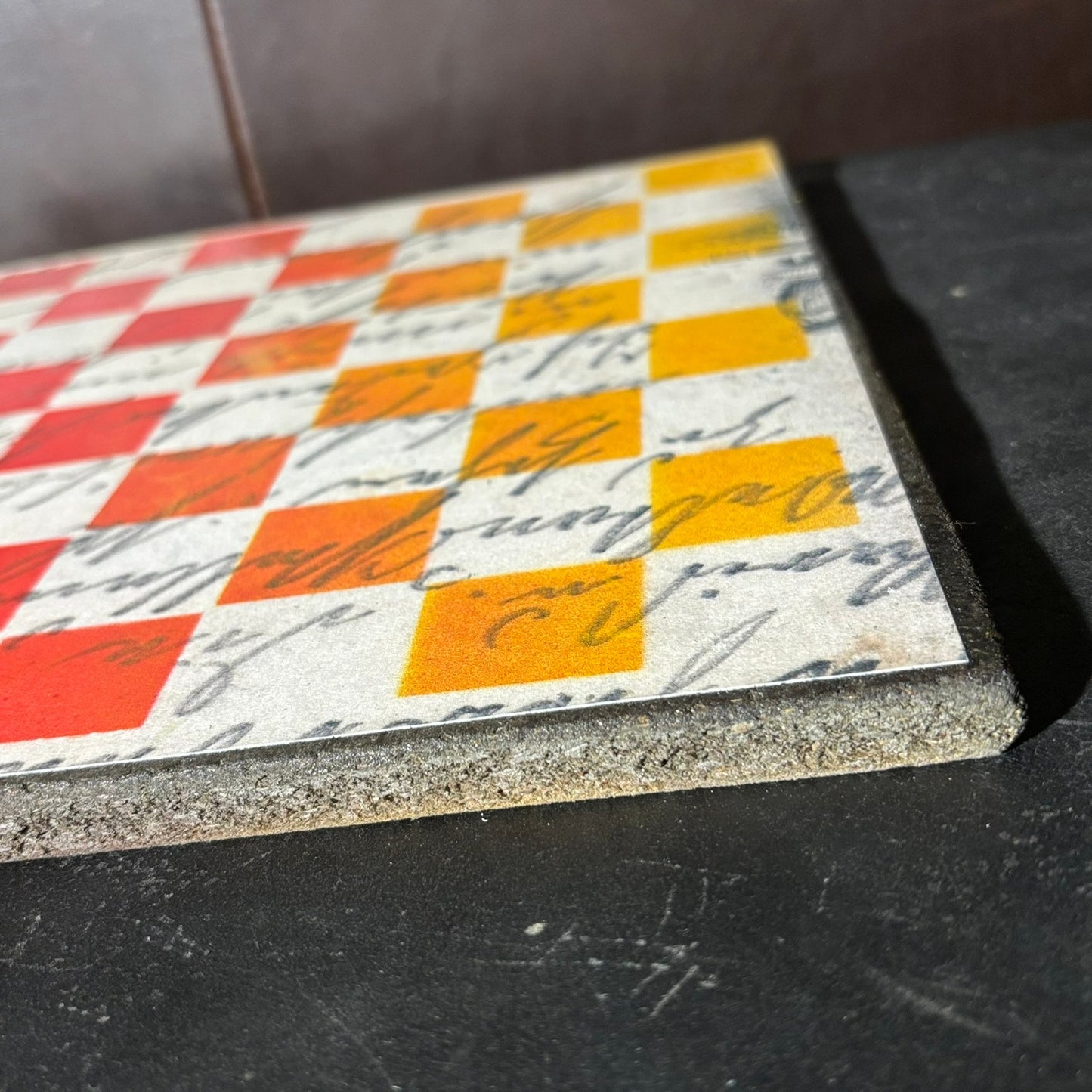 Vintage Sunset Writing - Scrapbook Chess Board