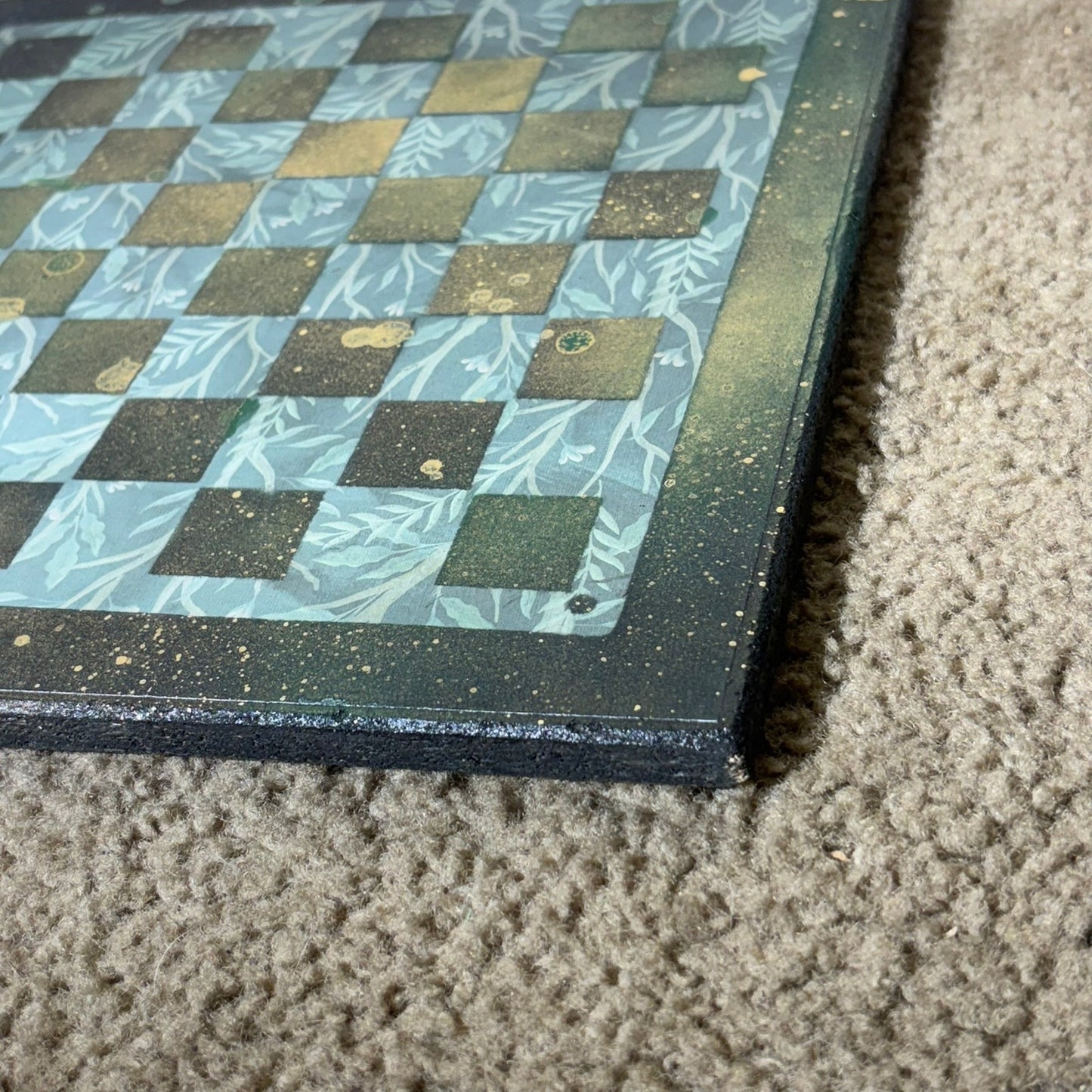 Golden Blue/Green - Scrapbook Chess Board