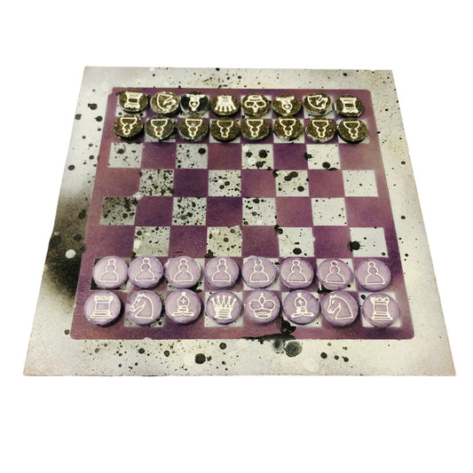 Speckled Purple - Painted Chess Set