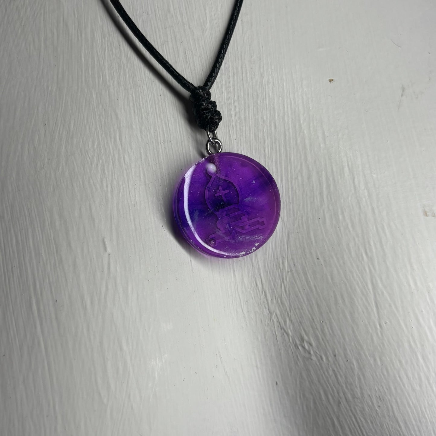 Purple Bishop - Handmade Resin Chess Necklace